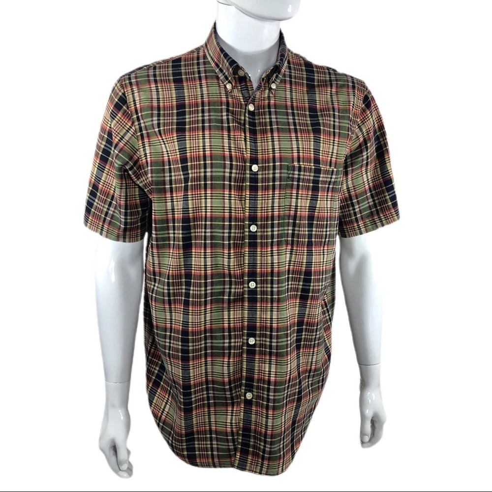 Cherokee Men’s Casual Plaid Short Sleeve Button Down